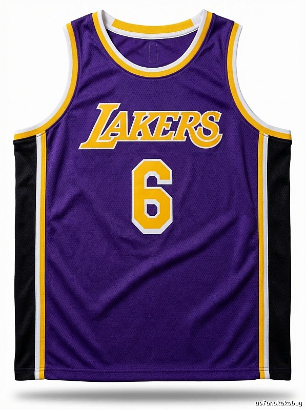 Nike LeBron James purple and gold Lakers jersey