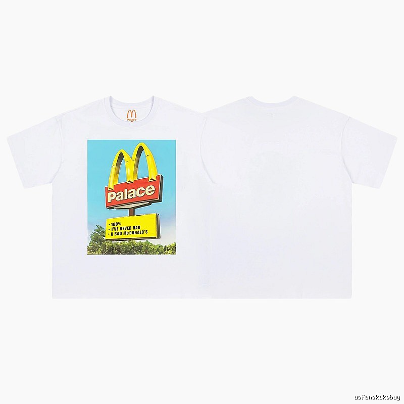 Palace x McDonald's Co-branded Street Style White T-Shirt
