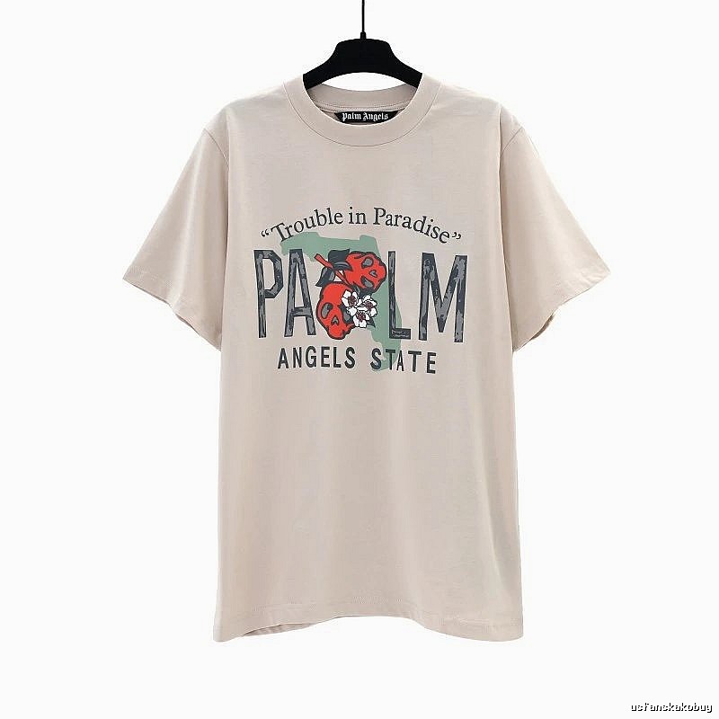 Palm Angels Casual Logo T-shirt White Palm Tree for Streetwear Looks