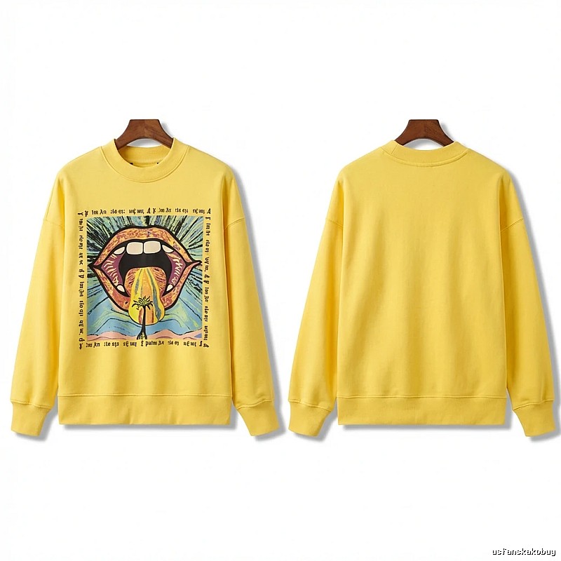 Palm Angels Trendy Yellow Sweatshirt