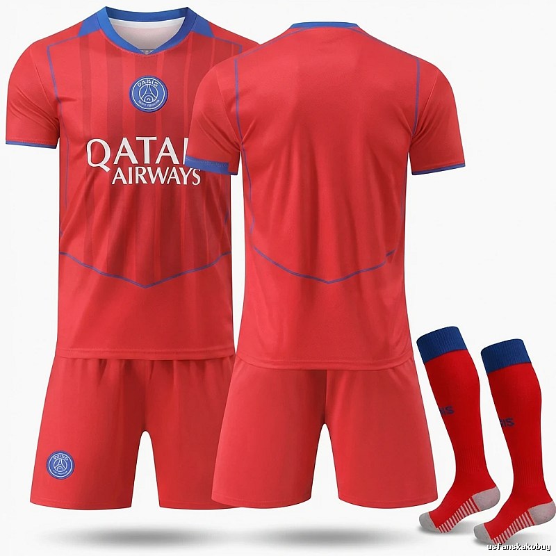 Paris Saint-Germain red and blue football jersey