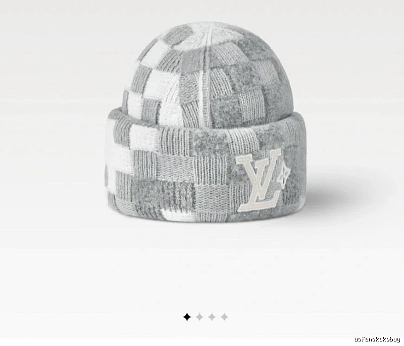 Patchwork Knit Beanie in Gray by Louis Vuitton
