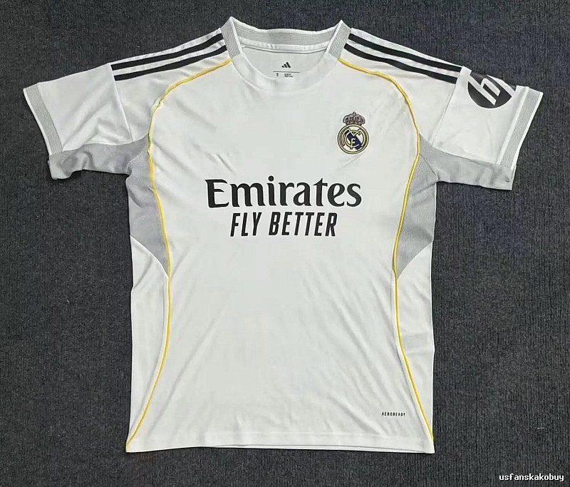 Real Madrid Classic Home soccer jersey White Football Gold for Daily Styling