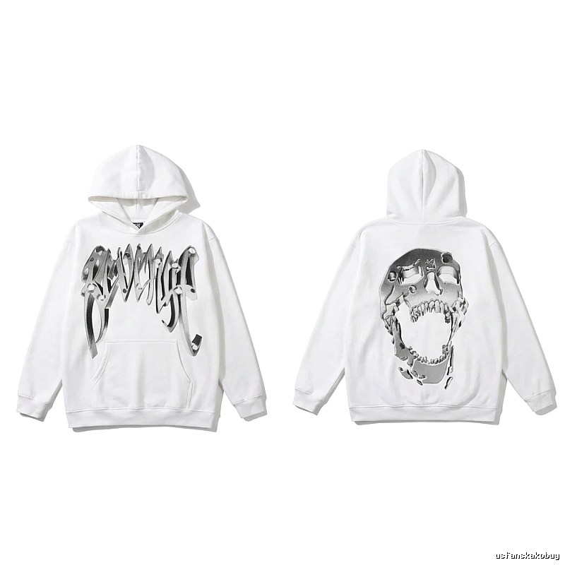 Revenge Skull Trendy Cool White Hoodie
