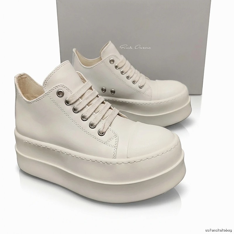 Rick Owens thick-soled minimalist white shoes