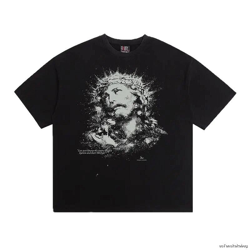 SAINT Jesus with Thorns Vintage Black T-Shirt