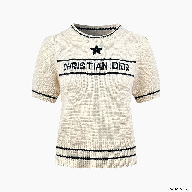 Short Sleeve Knit Sweater in Black by Dior