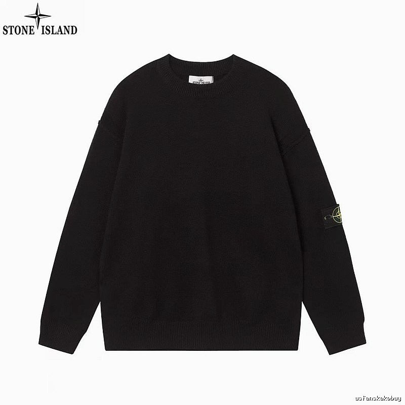 Stone Island Black Crewneck SweatShirt Travel Styling
