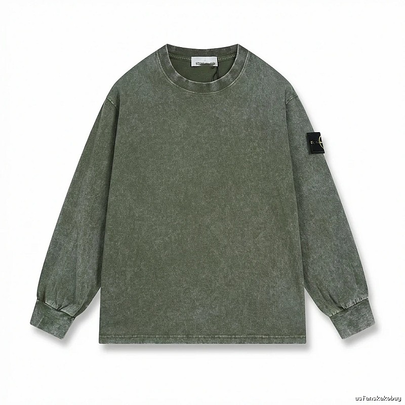 Stone Island retro-style army green sweatshirt