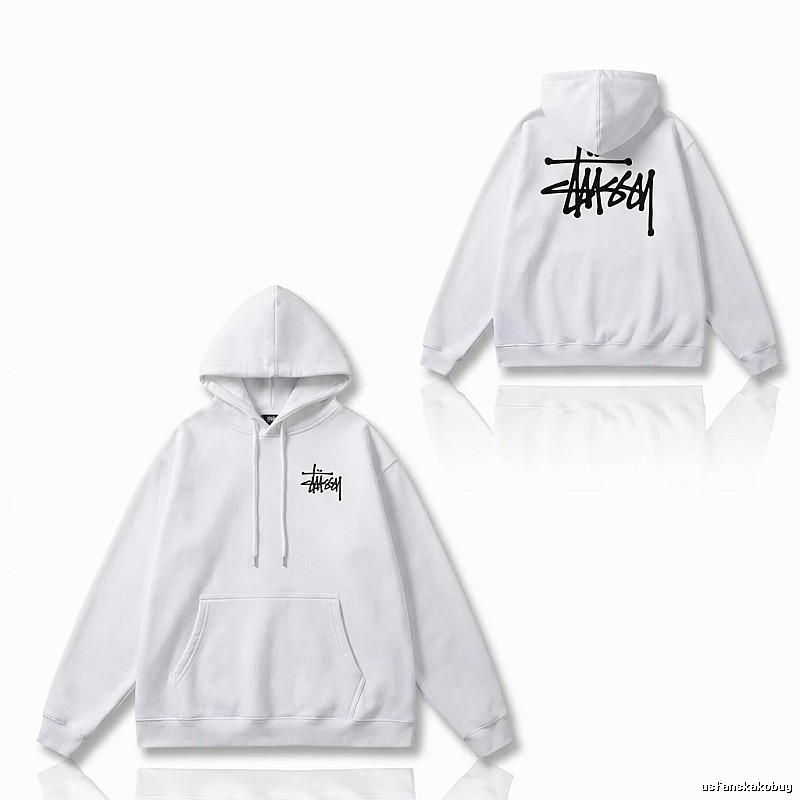 Stussy basic style simple white sweatshirt