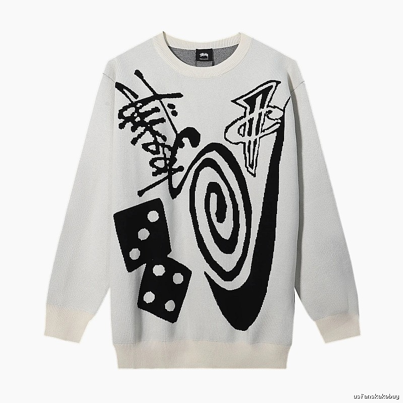 Stussy Beige Swirl Graphic SweatShirt Training Look