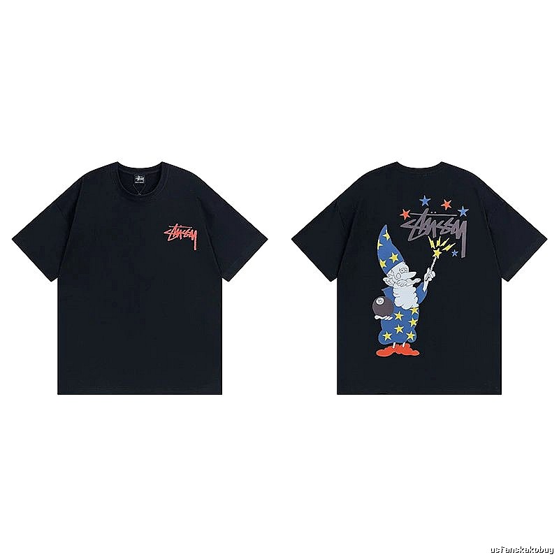 Stussy Black Spider Graphic T-Shirt Sport Casual Logo