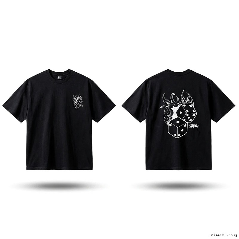 Stussy Dice Print Black T-shirt