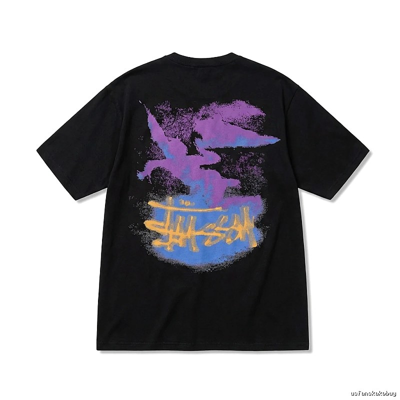 Stussy graffiti-style black T-shirt