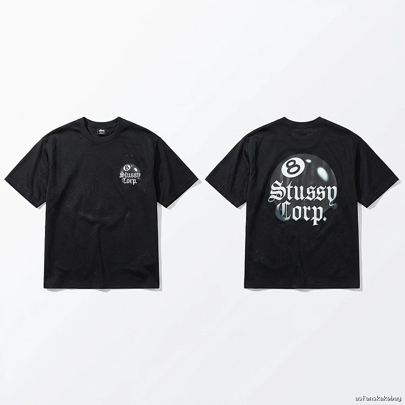 Stussy No.8 Retro Style Black T-shirt