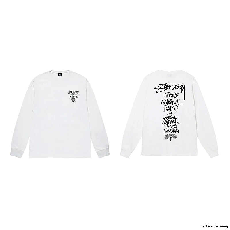 Stussy retro-style white long-sleeved shirt