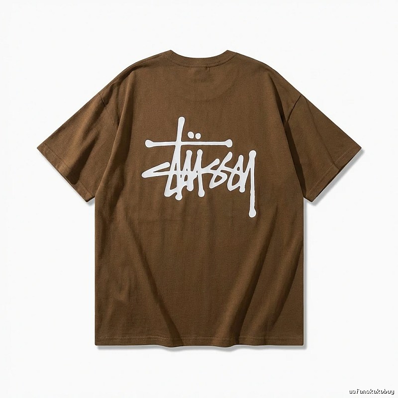 Stussy street style brown T-shirt