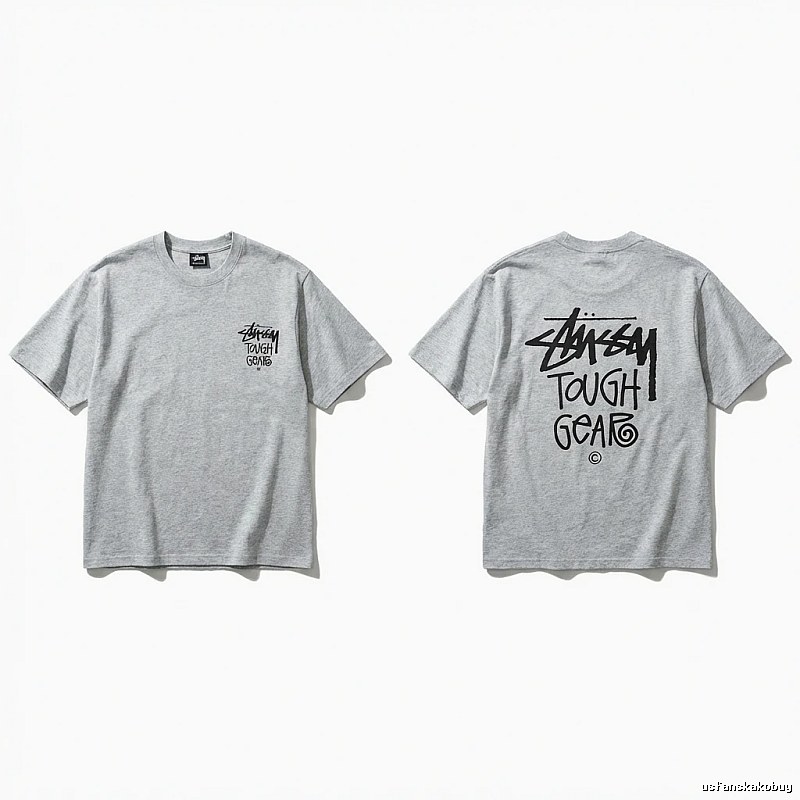 Stussy Tough Gear series grey T-shirt