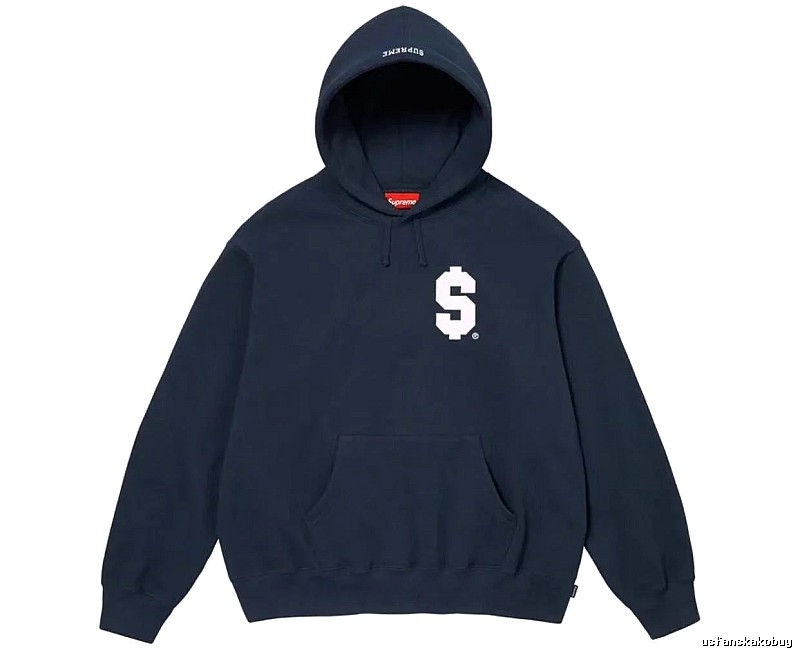 Supreme Daily Logo hoodie Gray Red Oversized with Visual Detail
