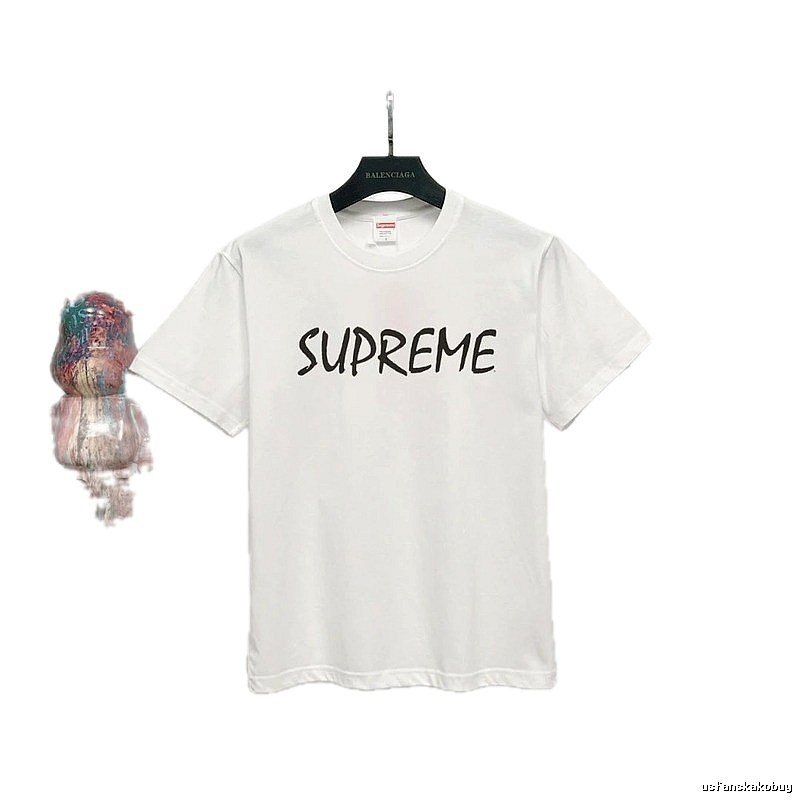 Supreme Hand-drawn Print Street Style White T-Shirt
