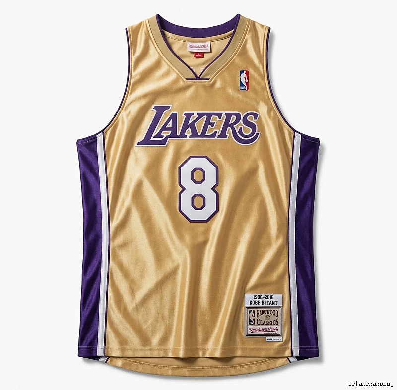 The retro gold and purple jersey of the Kobe Lakers.