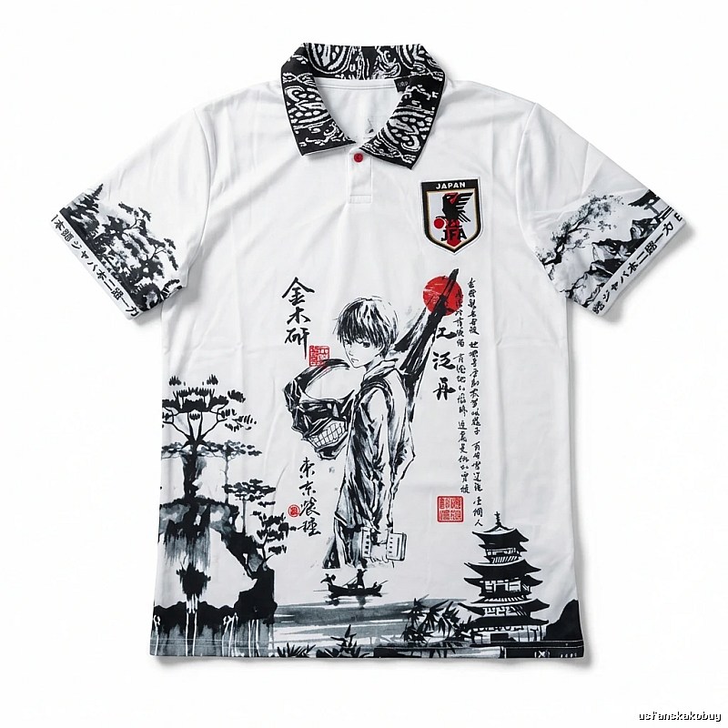 Tokyo Ghoul Ink-wash Style White Polo Shirt