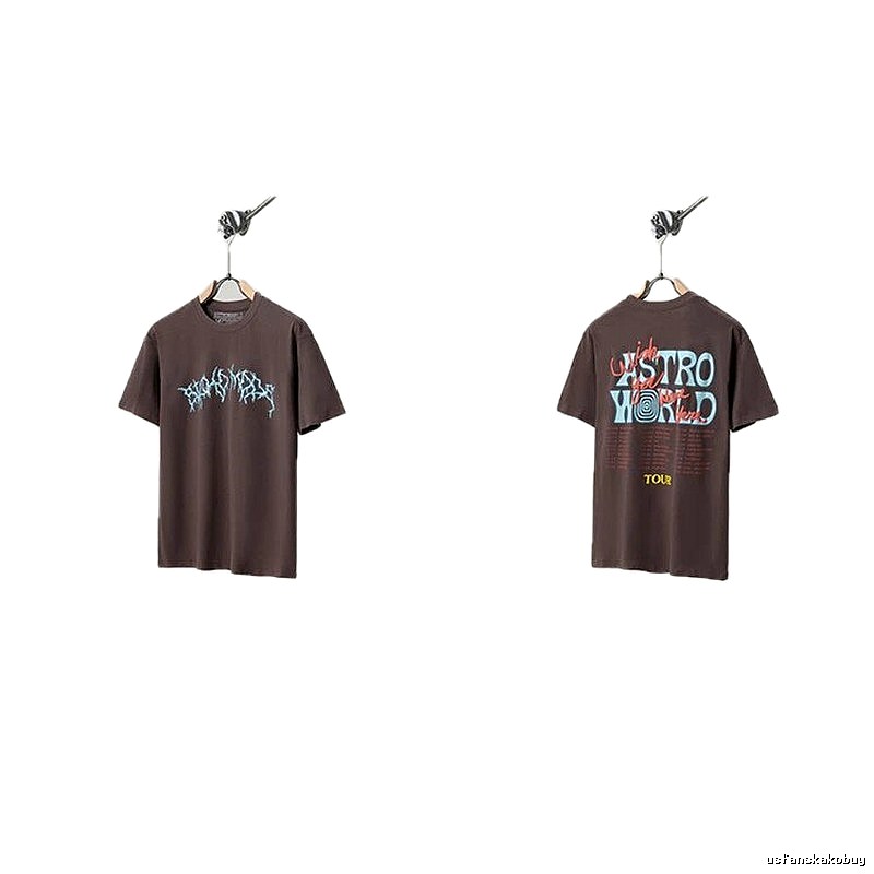 Travis Scott Astroworld Street Style Dark Brown T-Shirt