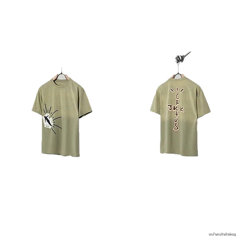 Travis Scott Cactus Jack Streetwear Khaki Green T-Shirt