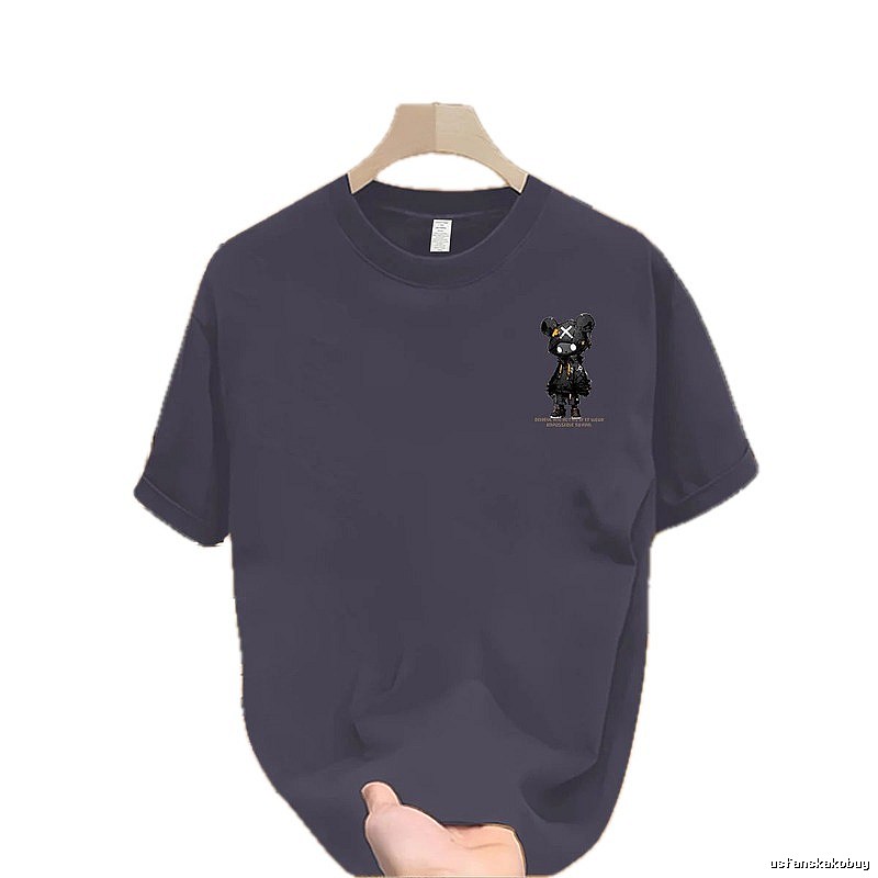 Trendy Brand Gloomy Bear Street Style Gray-Blue Short Sleeve T-shirt