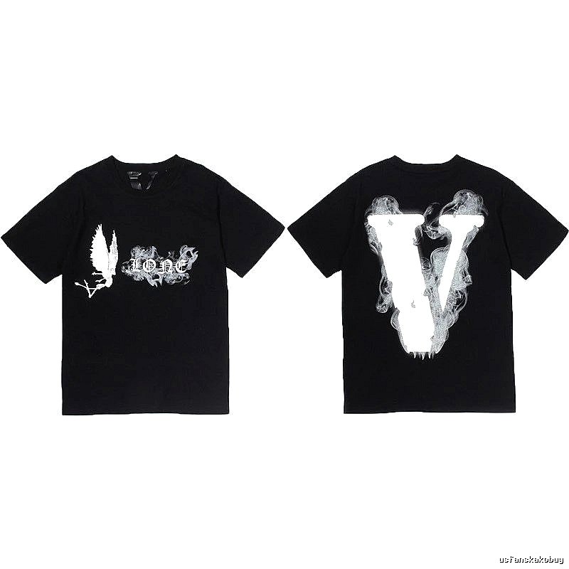 Vlone Premium Style Logo T-shirt Black Purple Vlone for Minimal Outfits