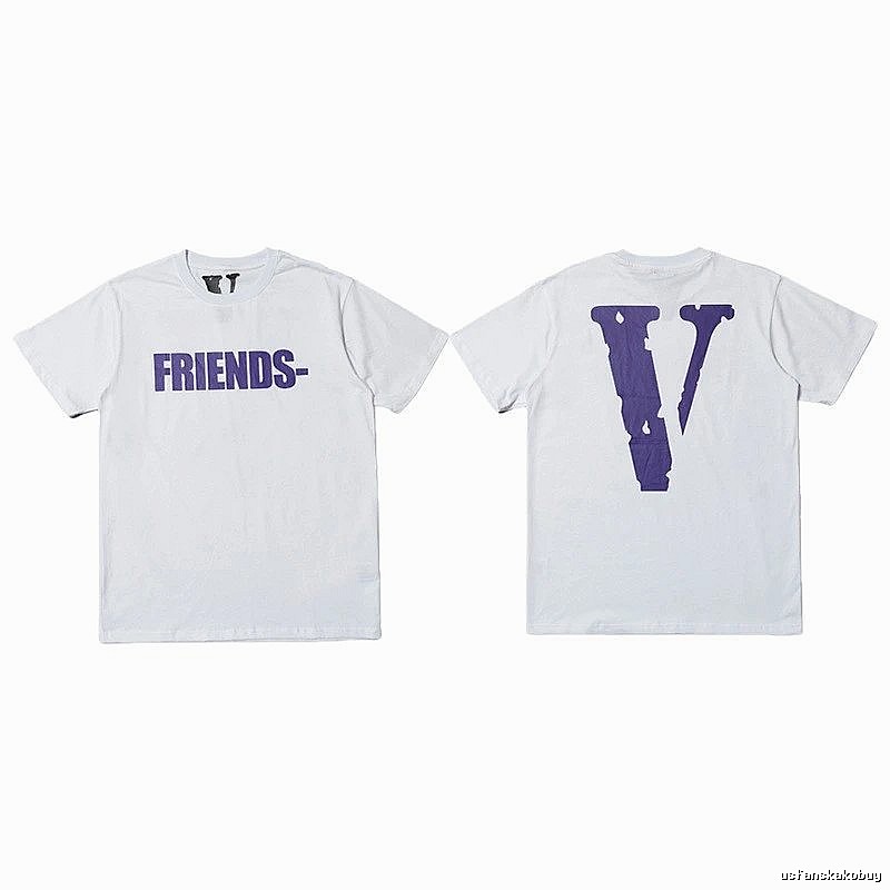 Vlone Streetwear Logo T-shirt Black Purple Vlone with Practical Shape