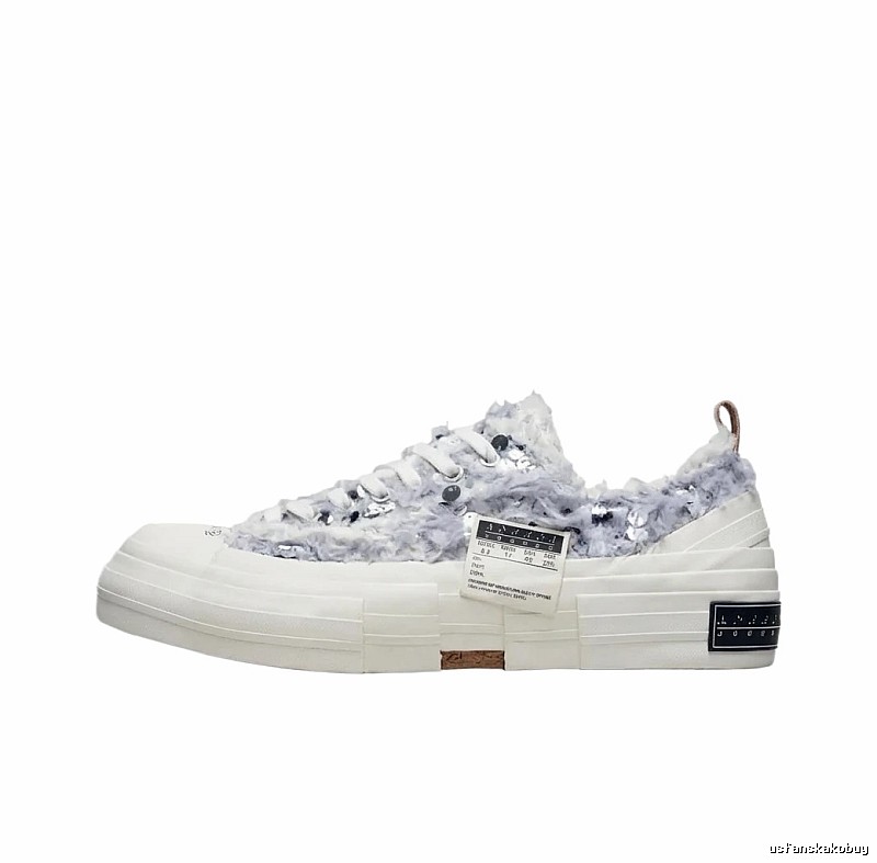 Xvessel fluffy retro-style white shoes